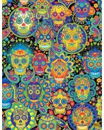 Sugar Skulls: Bright Sugar Skulls - Timeless Treasures Fabrics fun-c7378 multi