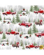 The Tradition II: Medium Truck Allover Gray -- Henry Glass Fabrics 9728-98
