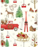 Christmas Countdown: Assorted Holiday Activities -- Timeless Treasures Fabrics holiday-cd8977 cream