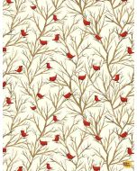 Christmas Countdown: Red Cardinals in Trees -- Timeless Treasures Fabrics holiday-cd8982 cream