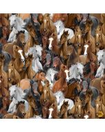Wild Horses: Packed Horses - Timeless Treasures Fabrics horse-cd3484 multi
