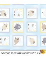 Sweet Dreams: Sheep Boxes Baby Blue -- Kanvas 7781-05 -- 3 repeats remaining approx 1 yard 34"