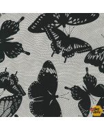 Black and White Collection: Butterflies Smoke - Robert Kaufman 15019-293 smoke - 2 yards 25" remaining