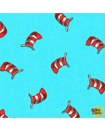 Dr. Seuss The Cat in the Hat: Cat's Hat Aqua - Robert Kaufman ade-19062-70 aqua