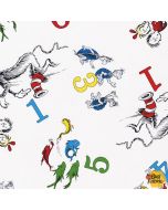 ABC / 123  by Dr. Seuss: Numbers White - Robert Kaufman ade-74438-1 white