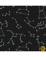Dino-Soar: Star Constellations Black Starry Night -- Robert Kaufman ahe-19733-312 starry night