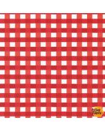 Chow Time: Red Gingham -- Robert Kaufman amkd-19788-116 tomato