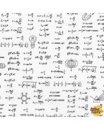 Science Fair: Math Equations White - Robert Kaufman srk-17932-1 white