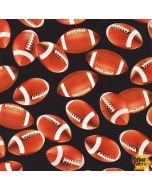 Sports Life: Footballs Black -- Robert Kaufman srkd-19141-2 black