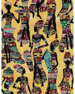 African Women: African Ladies -- Timeless Treasures Fabrics kenta-c7420 sand