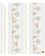 Our Little Adventure: Forest Family Border Stripe - Timeless Treasures Fabric kidz-cd4405 grey - presale July