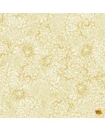 Lotus Garden: Metallic Chrysanthemums Cream - Timeless Treasures Fabric lotus-cm3664 cream