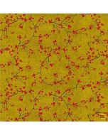 Lotus Garden: Cherry Blossom Branches Metallic Gold - Timeless Treasures Fabric lotus-cm3667 gold