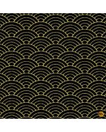 Lotus Garden: Japanese Seigaiha Black - Timeless Treasures Fabric lotus-cm3670 black