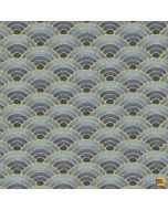 Lotus Garden: Japanese Seigaiha Grey - Timeless Treasures Fabric lotus-cm3670 grey