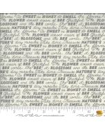 Bee Grateful by Deb Strain: Sweet Words Dove Grey -- Moda Fabric 19963-14