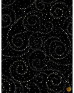 Esperanza / Sugar Skulls: Swirly Stars Black (metallic) -- Timeless Treasures moon-c5526black