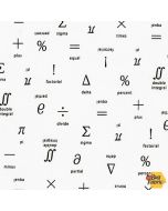 Musings: Math Symbols White-- Robert Kaufman sb-850313D1-1 white