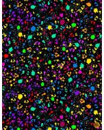 Rainbow Pets: Prismatic Paint Splatters -- Timeless Treasures nick-c1017 black