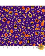 Ghoultide Greetings: Pumpkin Party Purple -- Northcott Fabrics 10020-84