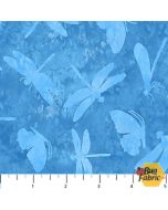 Nature Studies: Dragonflies and Butterflies Light Blue - Northcott 21026-42 - 1.5 yards + FQ remaining