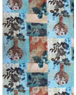 Oriental Odyssey: Large Teal Print Metallic by Ro Gregg -- Northcott Fabrics 2139m-63 - 2 yards 5" remaining