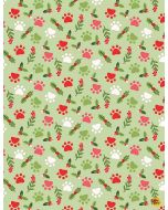 Cozy Holidays: Holiday Paw Prints -- Timeless Treasures Fabrics Olivia-cd1404 green