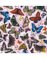 Frolicking Fields: Butterflies Pink - Paintbrush Studio 15211 - 2.5 yards + FQ remaining