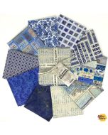 Eclectic Elements Palette by Tim Holtz: Indigo Fat Quarter Bundle (10 FQ's) - FreeSpirit Fabrics fb4fqth.indigo - 1 remaining