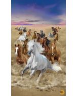 Wild Horses: Running Horses Panel (2/3 yard) - Timeless Treasures Fabrics panel-cd3482 multi