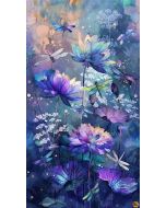 Dragonfly Mist:  Panel (2/3 yard) - Timeless Treasures Fabric panel-cd3891 multi