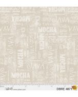 Deja Brew: Coffee Words Cream -- P&B Textiles 4871ne