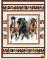 Stallion: Racing Stripes Horse Quilt Kit -- Northcott racingstripes - 1 remaining
