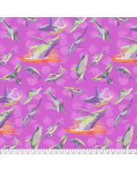 Migration: The Humpback's Ballet Whale -- Free Spirit Fabrics pwlt013.magenta - 3 yards remaining