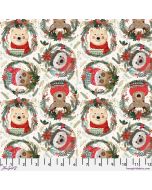 Christmas Squad: Fuzzy Friends Ivory -- FreeSpirit Fabrics pwmc012.xivory