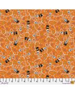 Spooky Cute Halloween: Dancing Skeletons Orange - FreeSpirit Fabrics pwmy008.orange