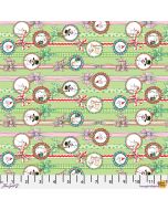 So Much Joy! Snow People Ribbon Lime - FreeSpirit Fabrics pwmy018.lime