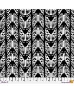 Scaredy Cat: Rib Bones Black -- FreeSpirit Fabrics pwrh035.black