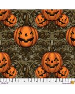 Mystic Moonlight: Pumpkin Damask Olive - FreeSpirit Fabrics pwrh088.olive
