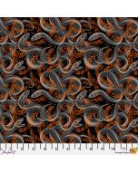Costumes & Cobwebs: Sneaky Snakes Black - FreeSpirit Fabrics pwrh123.black