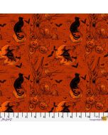Costumes & Cobwebs: Haunted Toile Orange  - FreeSpirit Fabrics pwrh125.orange