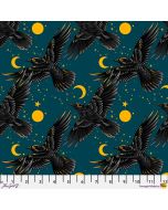 Chain Mail by Club Hauer: On the Wing Crows -- FreeSpirit Fabrics pwrh146.teal