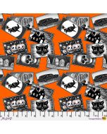 Chain Mail by Club Hauer: Postcards Orange -- FreeSpirit Fabrics pwrh151.orange