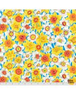 Secret Stream: Daffodil Meadow Yellow -- Free Spirit Fabric pwsl101.yellow - 2 yards 33" remaining