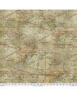Foundations by Tim Holtz: Expedition Multi Map - FreeSpirit Fabrics pwth016.multi