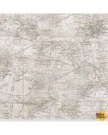 Monochrome by Tim Holtz: Expedition Map Parchment - FreeSpirit Fabrics pwth016.parchment 
