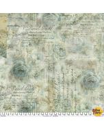 Foundations by Tim Holtz: Receipt Aqua - FreeSpirit Fabrics pwth102.aqua