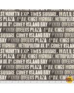 Monochrome by Tim Holtz: Subway Signs Charcoal - FreeSpirit Fabrics pwth173.charcoal