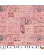 Eclectic Elements Palette by Tim Holtz: Pink Ephemera -- FreeSpirit Fabrics pwth215.pink 