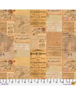 Eclectic Elements Palette by Tim Holtz: Orange Ephemera - FreeSpirit Fabrics pwth235.orange 